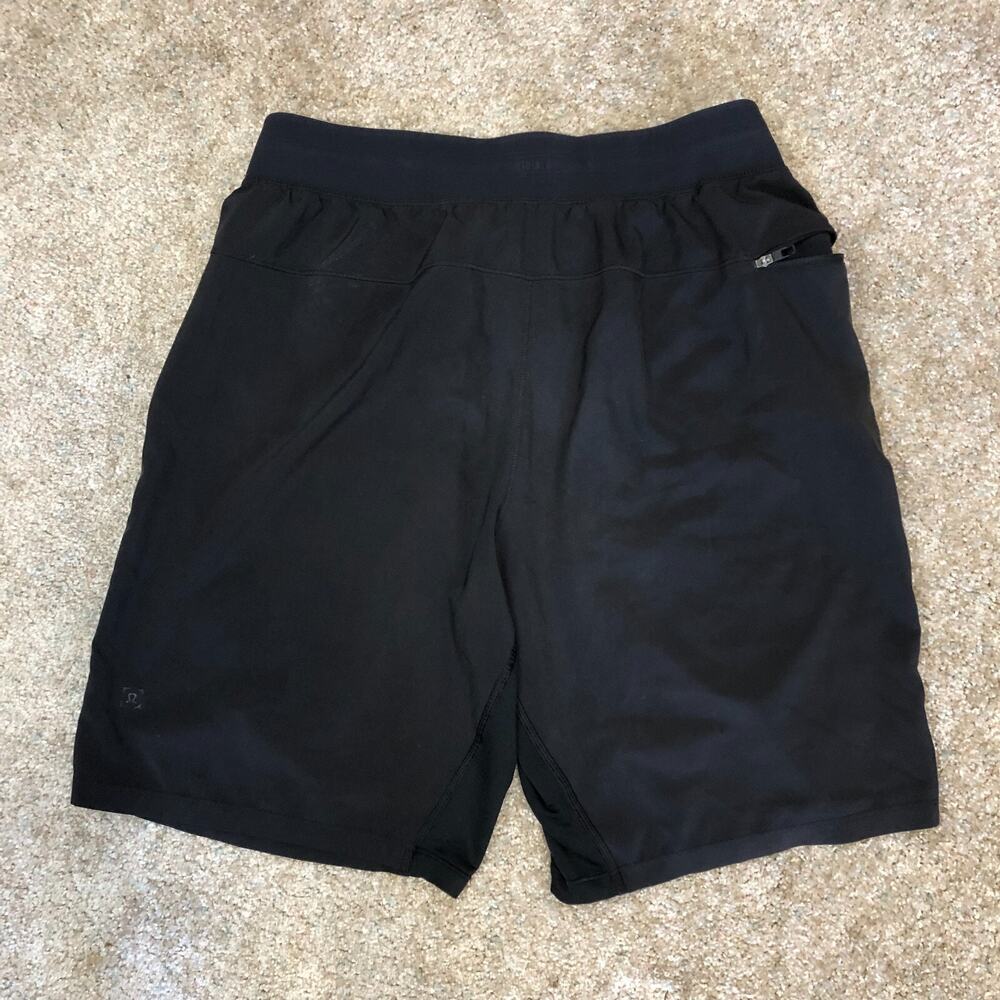 Lululemon‎ Shorts Men Large Black THE Workout Pockets Logo 9" Inseam READ